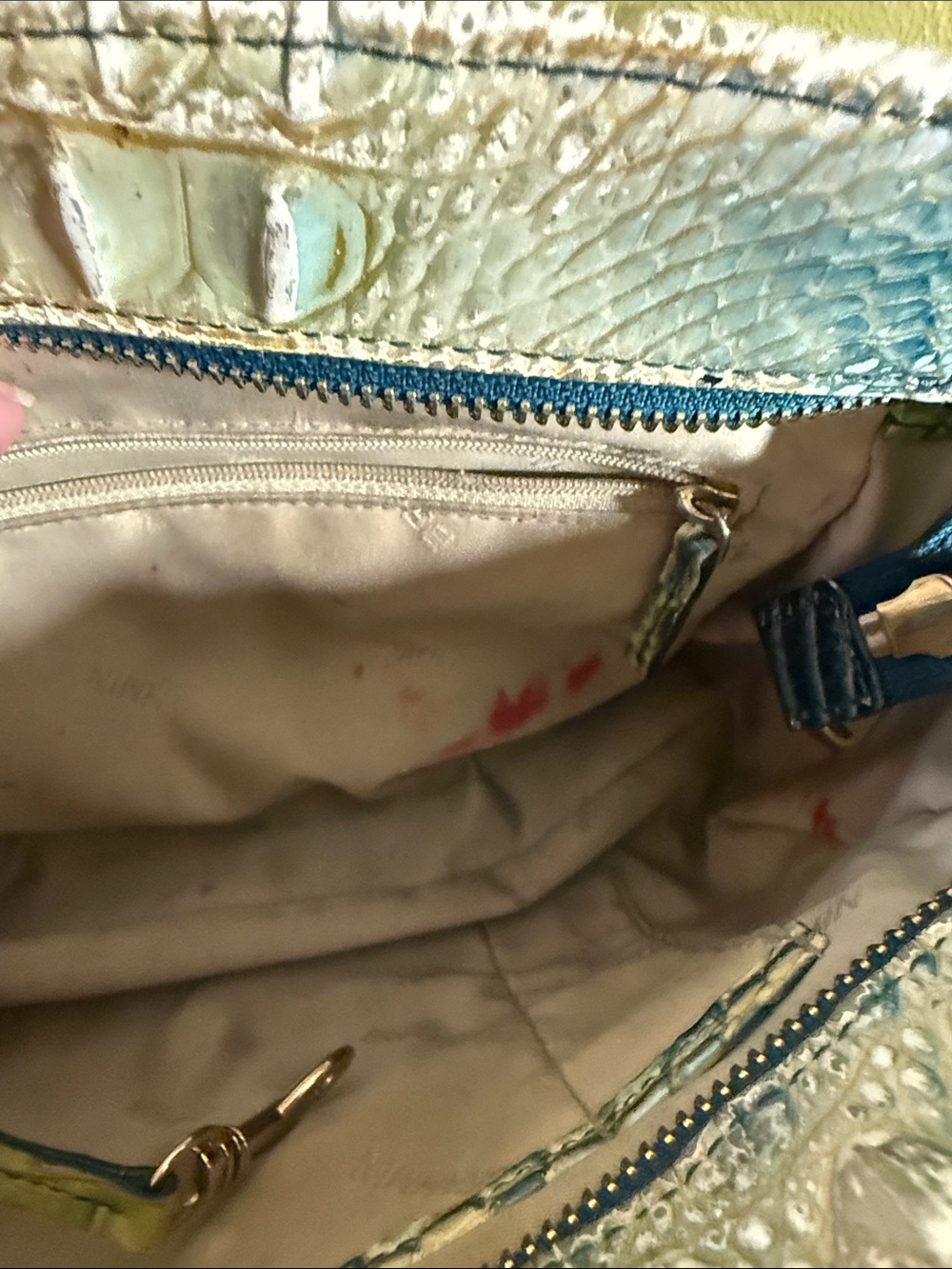 Brahmin Teal Green Croc-Embossed Crossbody Bag - Picture 9 of 16